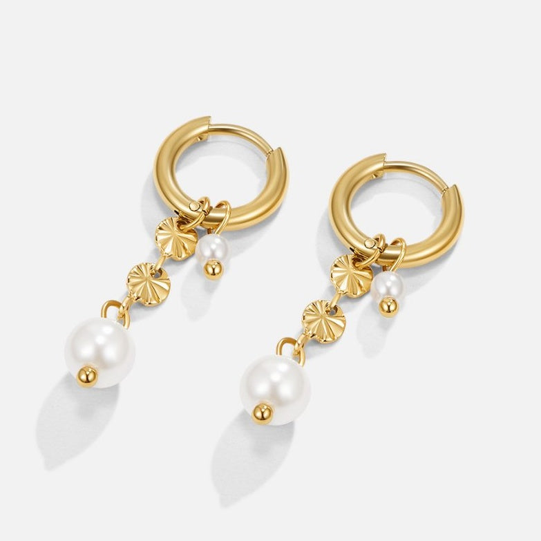Rosetta Pearl Drop Hoops