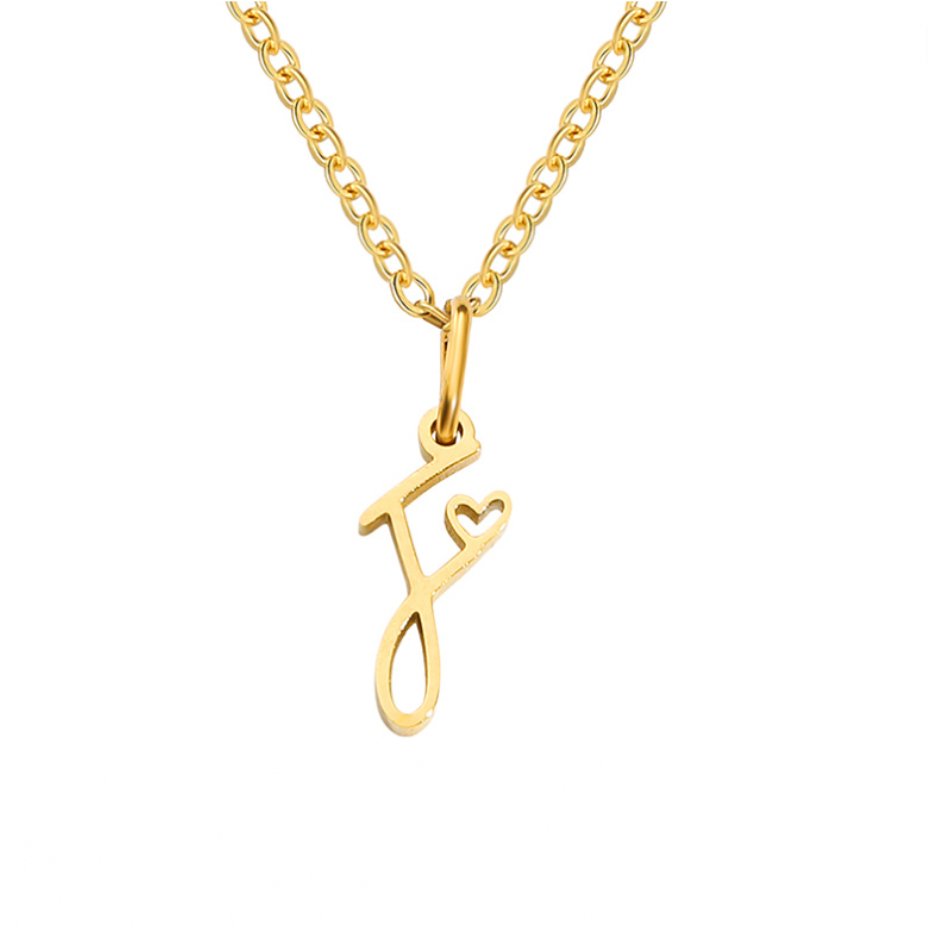 Carina Heart Initial Necklace