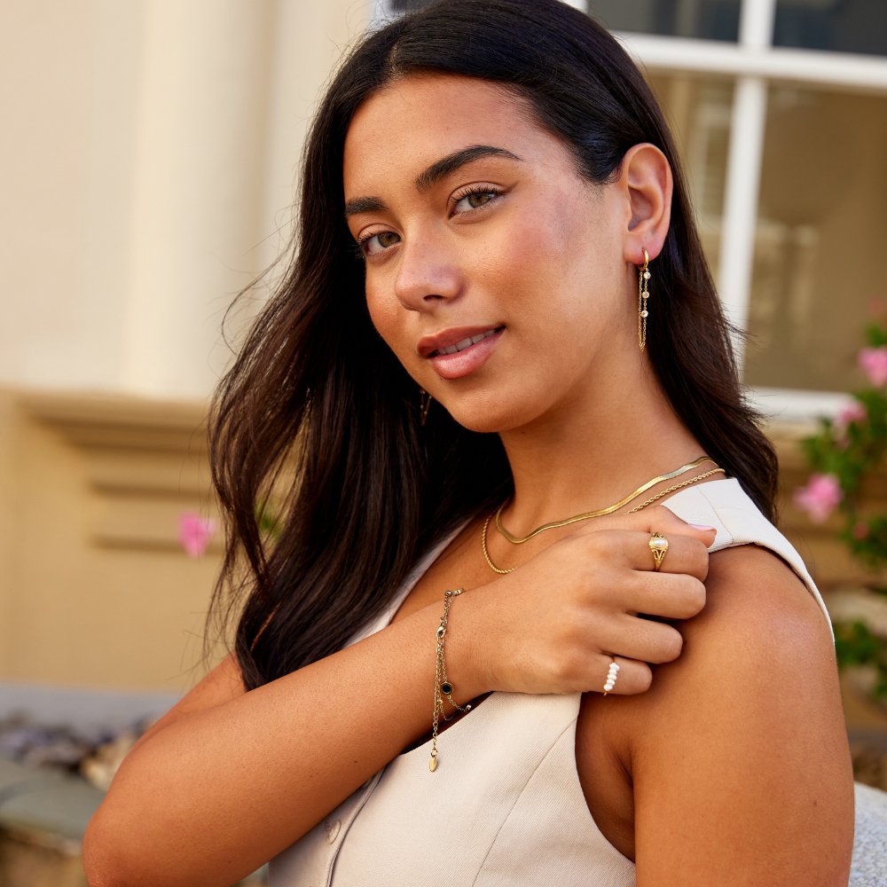 Ottilia Crystal Chain Hoops