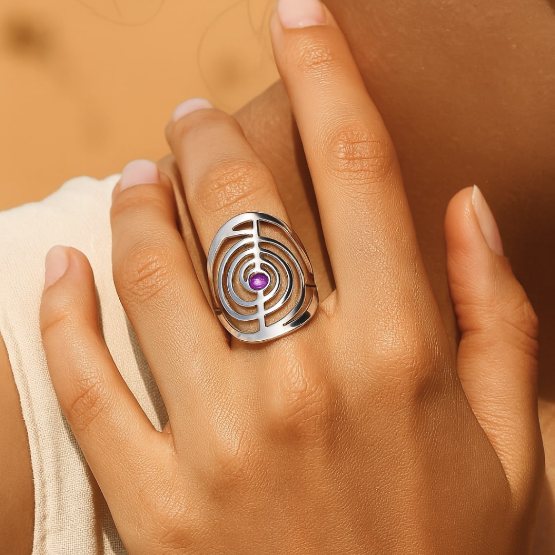 "Energy Spiral" Adjustable Ring