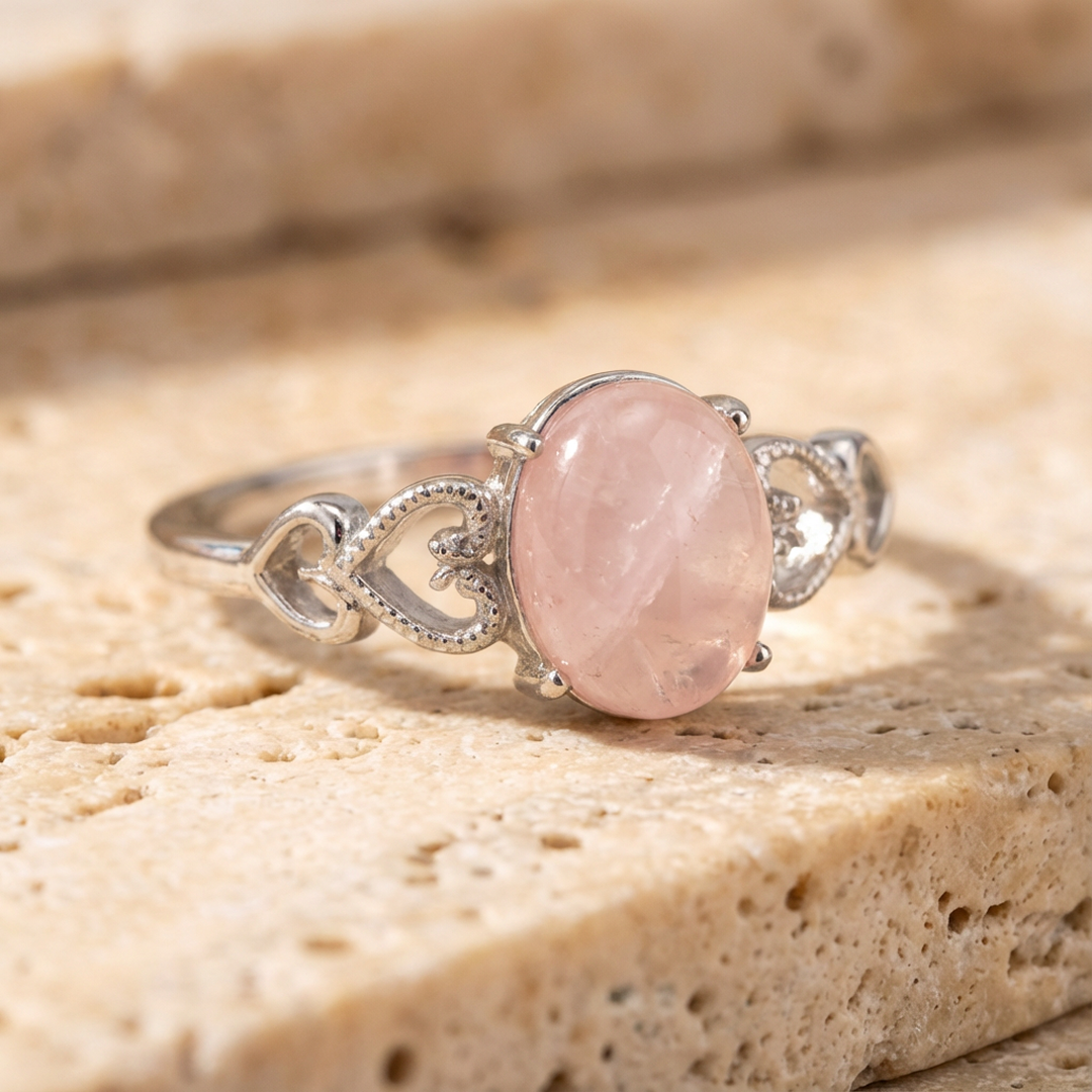 "Rose Serenity" Adjustable Ring in Rose Quartz