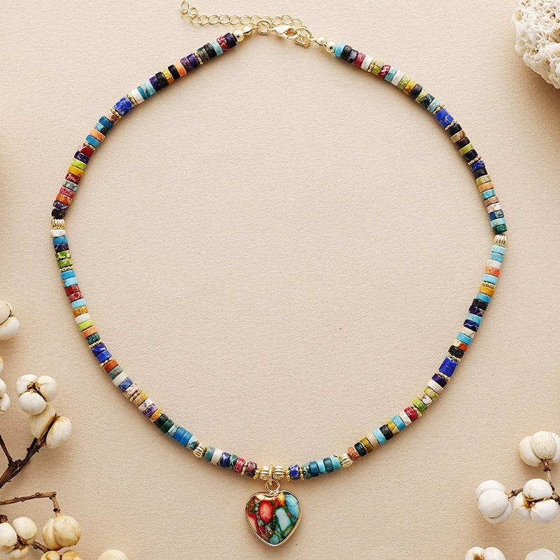 "Multicolored Heart" Necklace