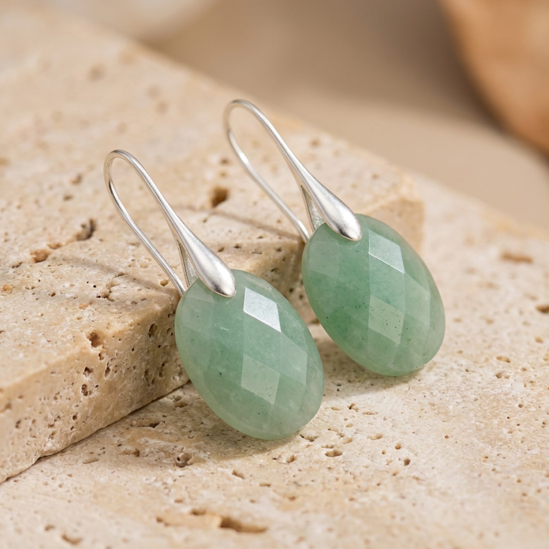 "Elova" Earrings in Natural Stone