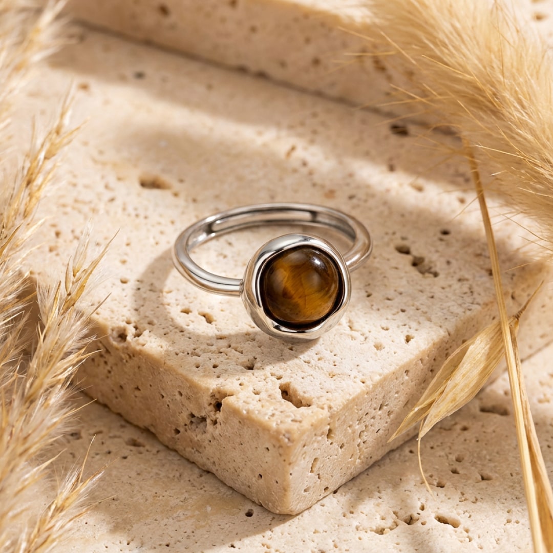 "Shakti" Adjustable Ring in Tiger's Eye