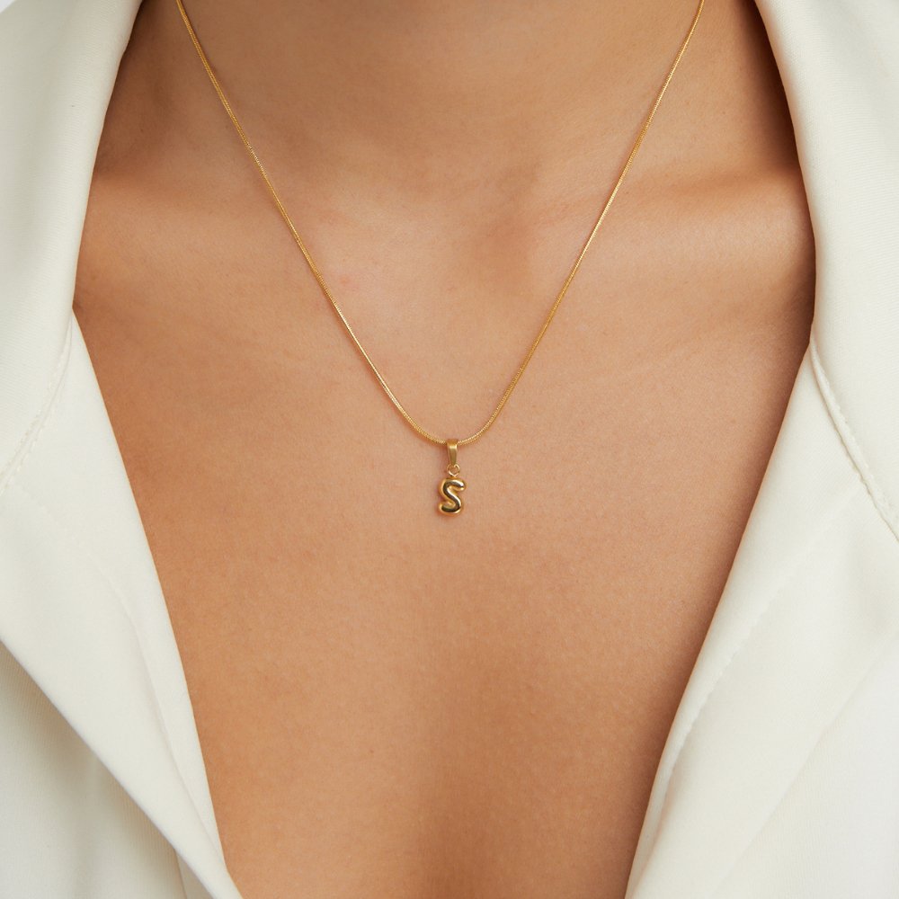 Bettina Bubble Initial Necklace