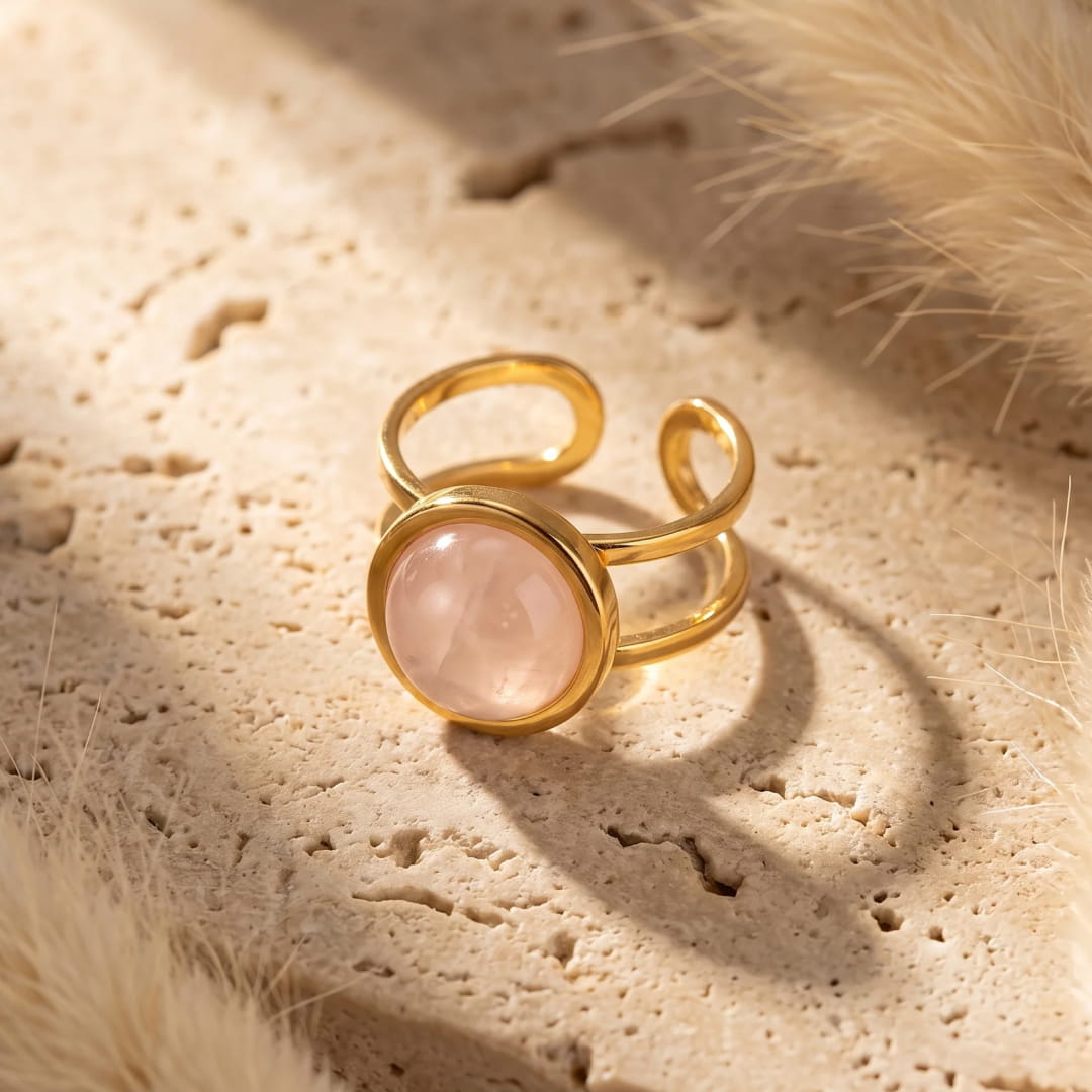 "Iris" Ring in Rose Quartz