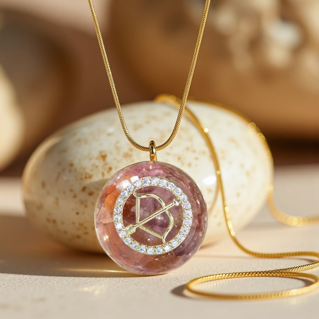 "Astrological Sign" Orgonite Pendant in Stone Chips