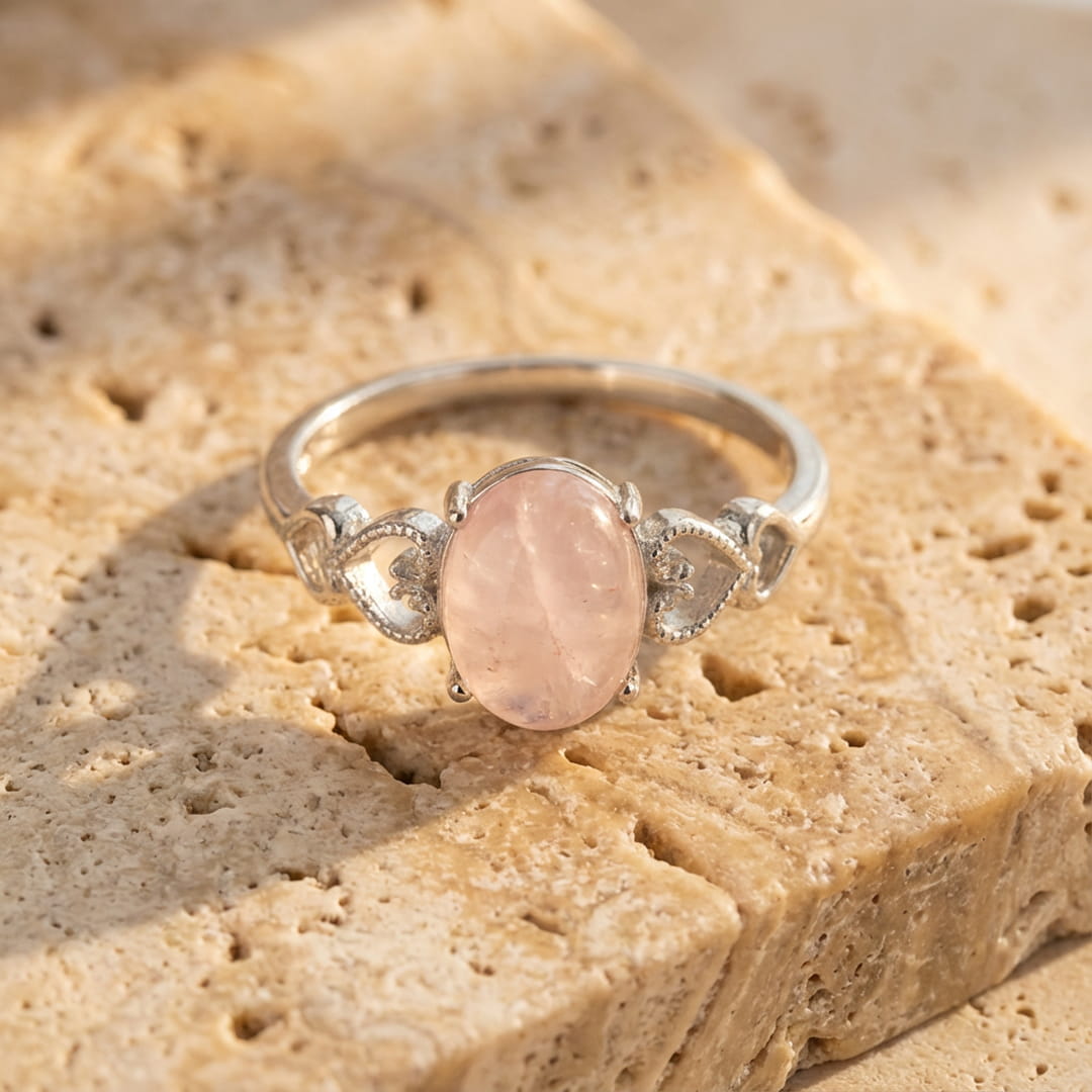 "Rose Serenity" Adjustable Ring in Rose Quartz