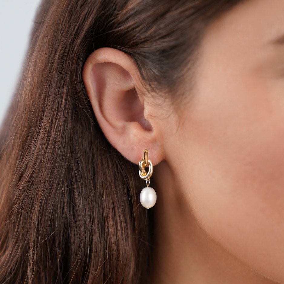 Nora Knot Pearl Earrings