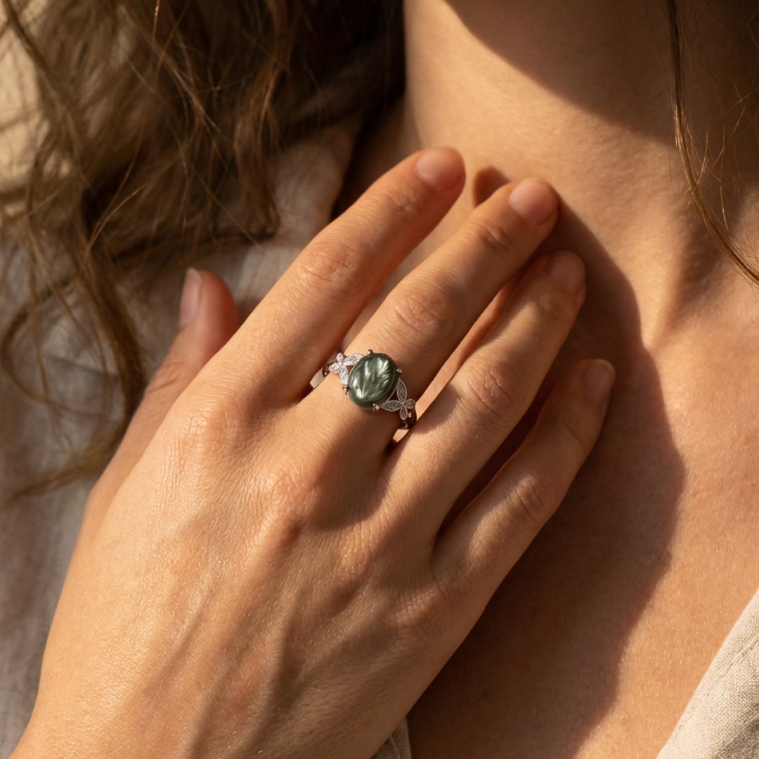 "Reconnection" Adjustable Ring in Seraphinite