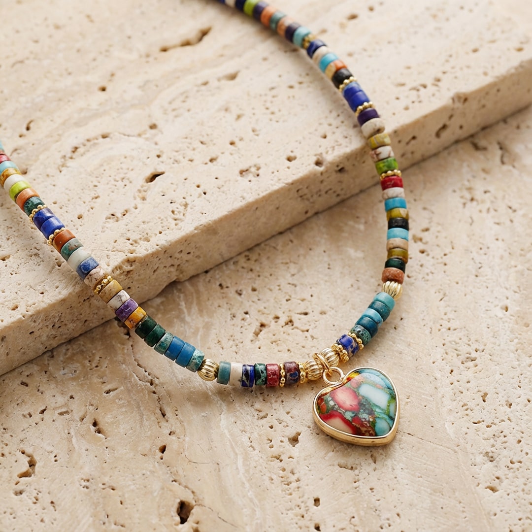 "Multicolored Heart" Necklace