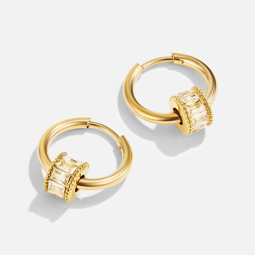 Lidia Crystal Charm Hoops