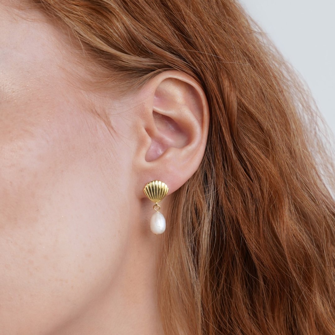 Concetta Shell Pearl Studs
