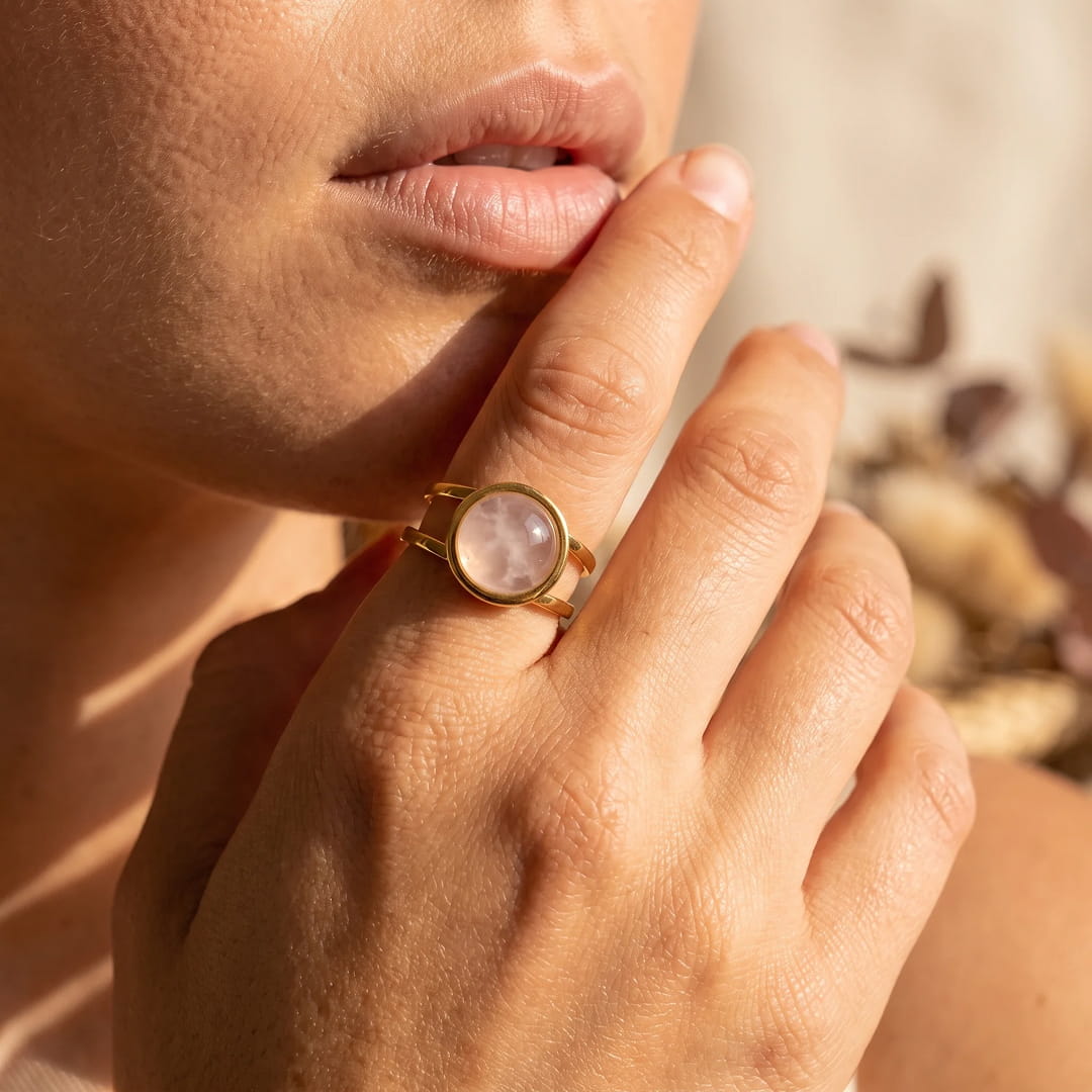 "Iris" Ring in Rose Quartz
