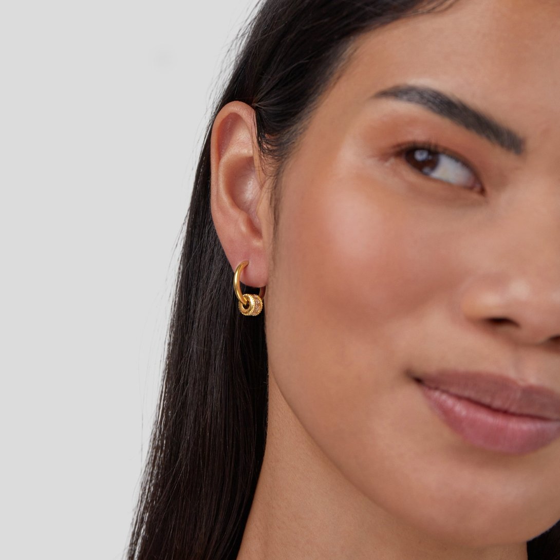 Lidia Crystal Charm Hoops