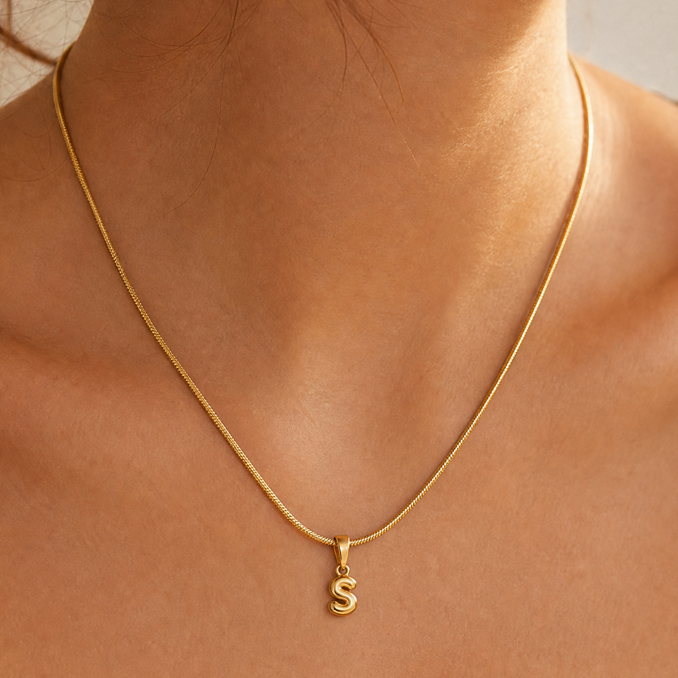 Bettina Bubble Initial Necklace