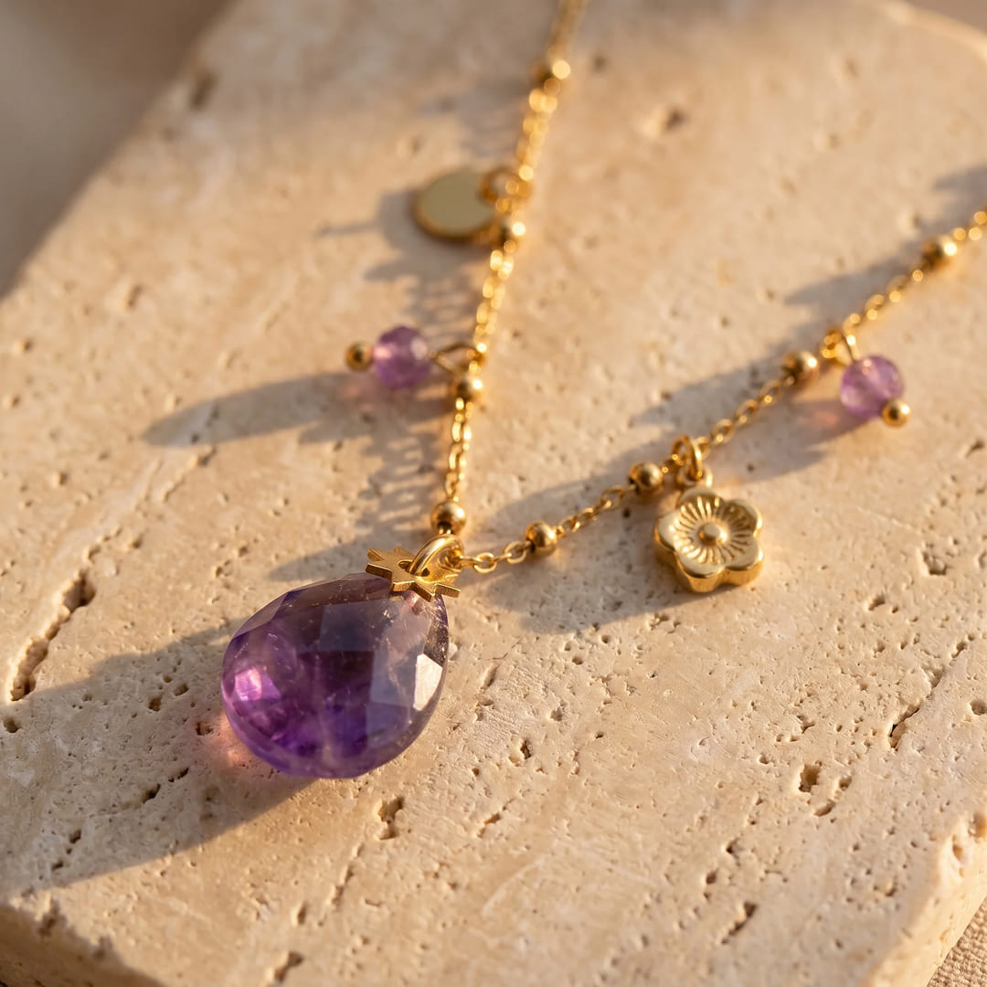 "Ombeline" Necklace in Amethyst