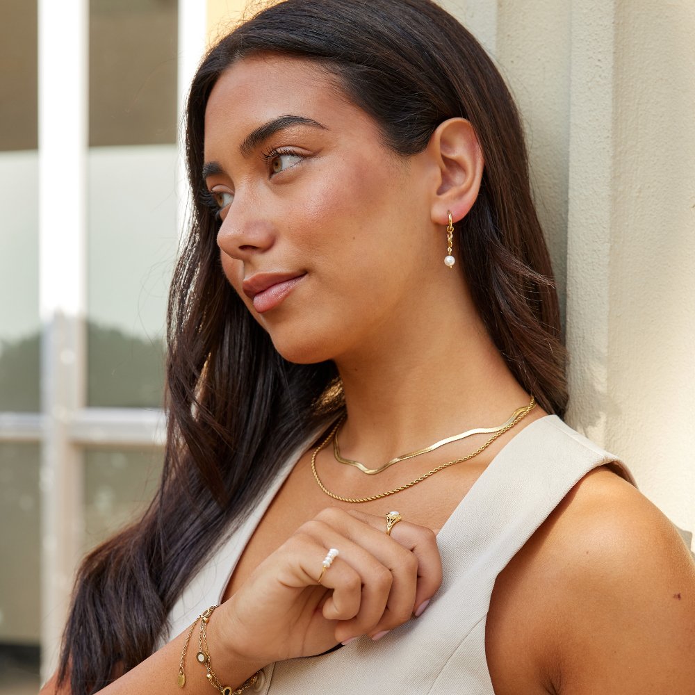 Rosetta Pearl Drop Hoops