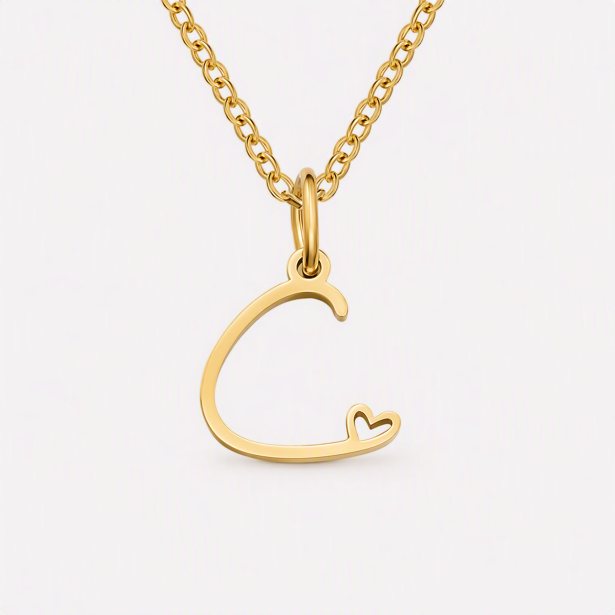 Carina Heart Initial Necklace