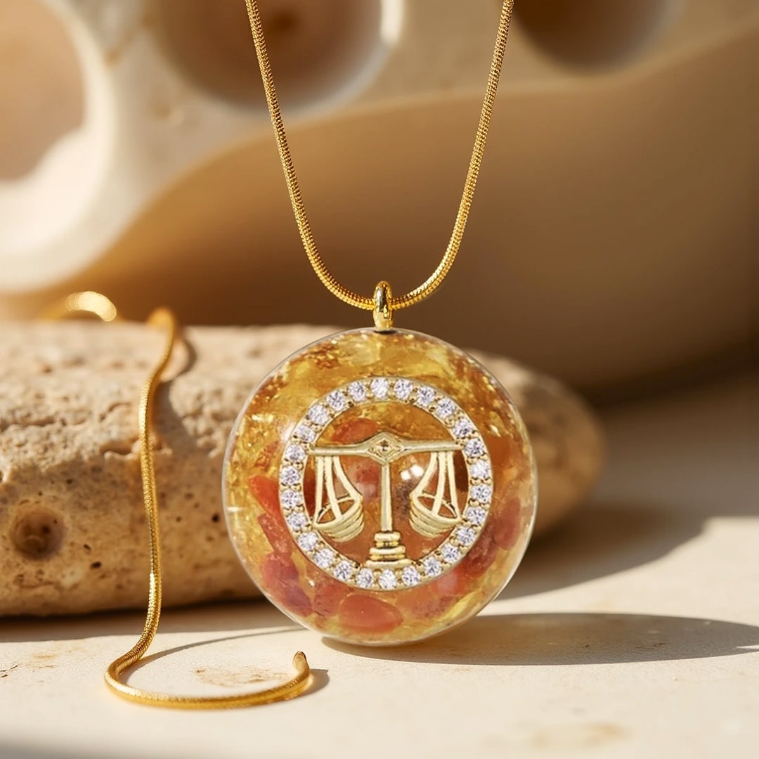 "Astrological Sign" Orgonite Pendant in Stone Chips