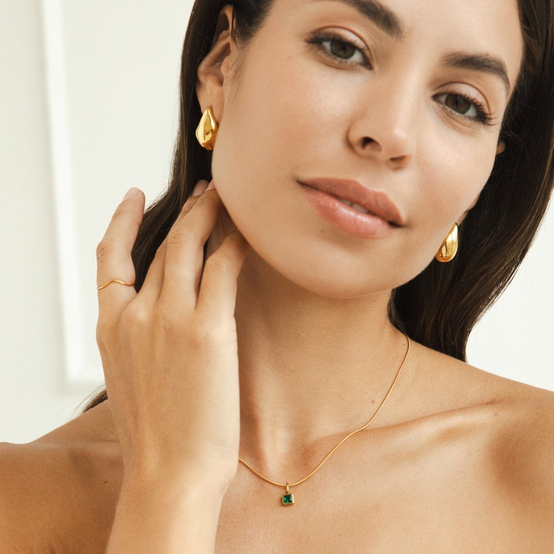 Benedetta Square Birthstone Necklace