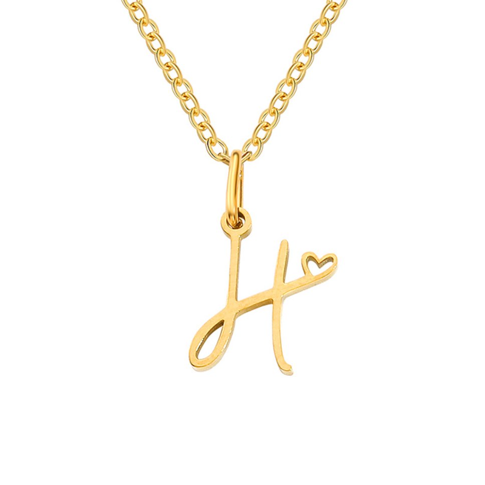Carina Heart Initial Necklace
