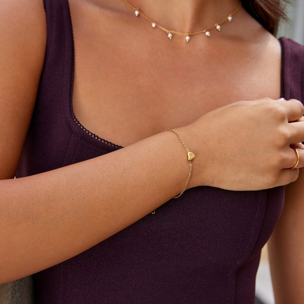 Diletta Heart Initial Bracelet