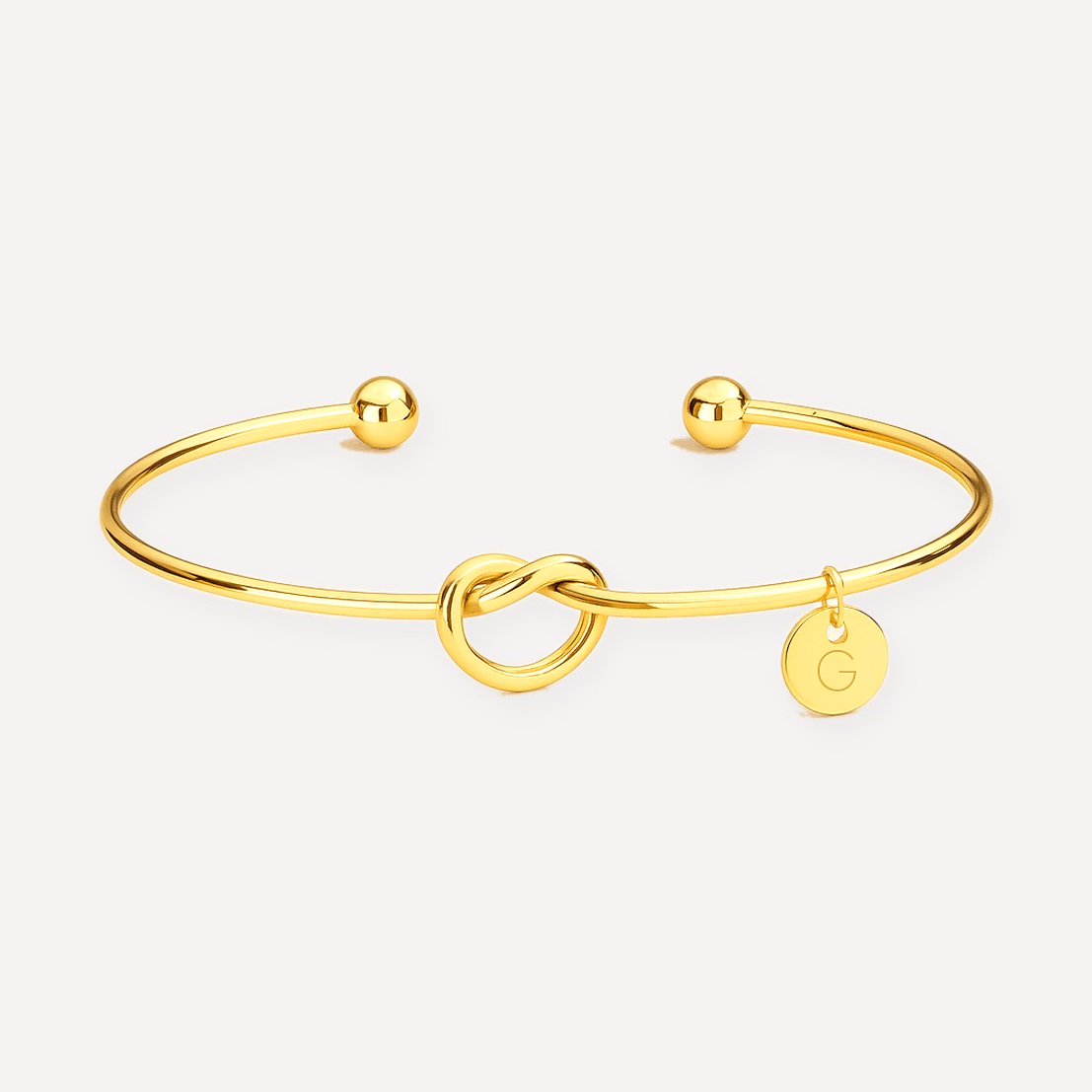 Lisetta Knot Initial Bangle