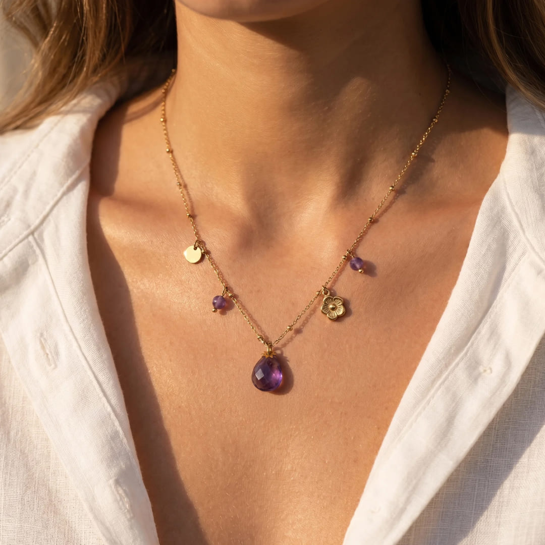 "Ombeline" Necklace in Amethyst