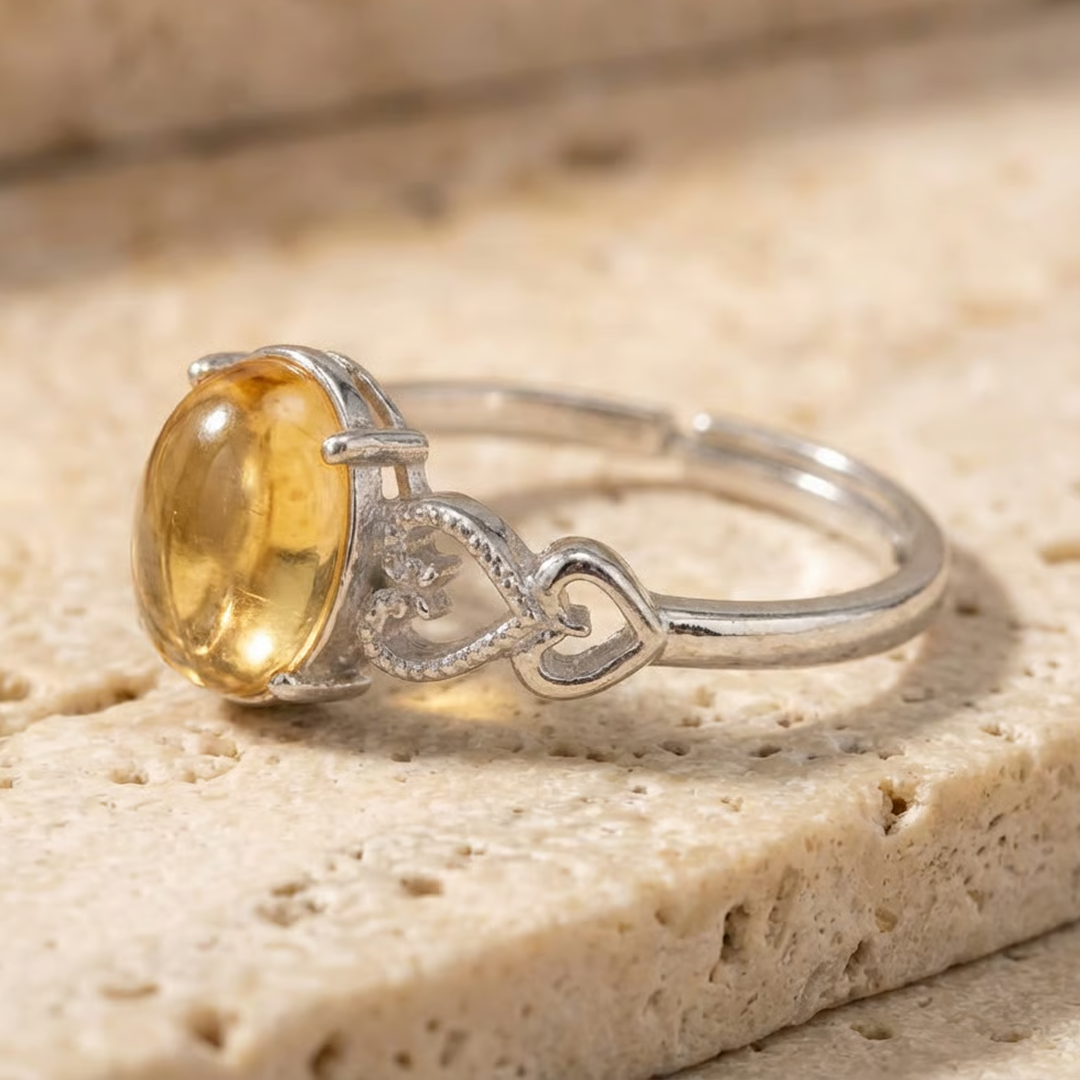 "Aurelia" Adjustable Ring in Citrine