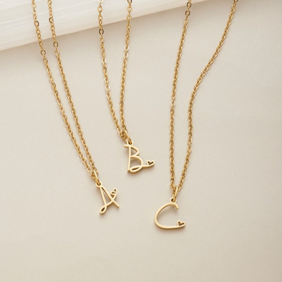 Carina Heart Initial Necklace
