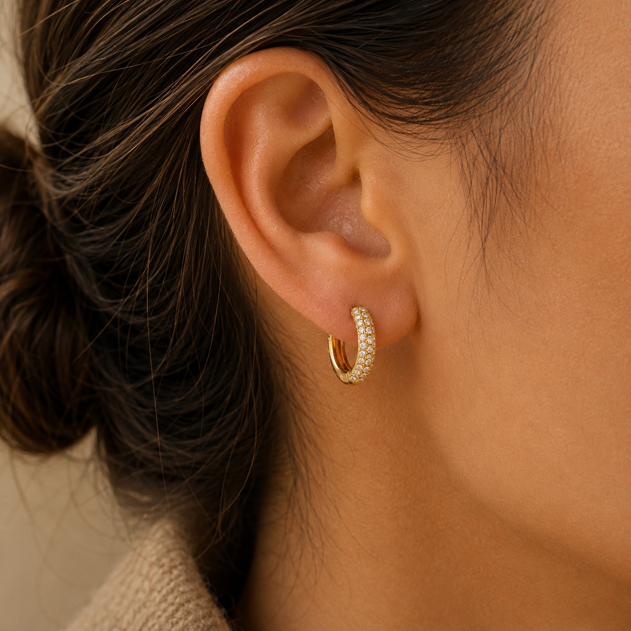 Pavé Huggie Earrings