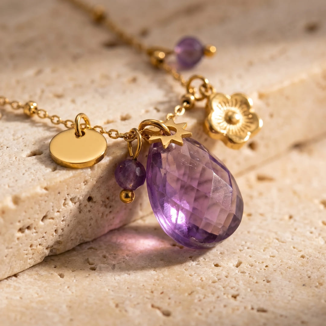 "Ombeline" Necklace in Amethyst