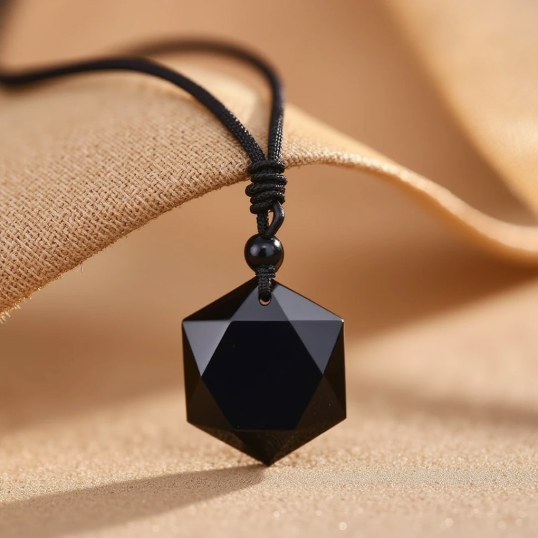 "Star" Pendant in Black Obsidian