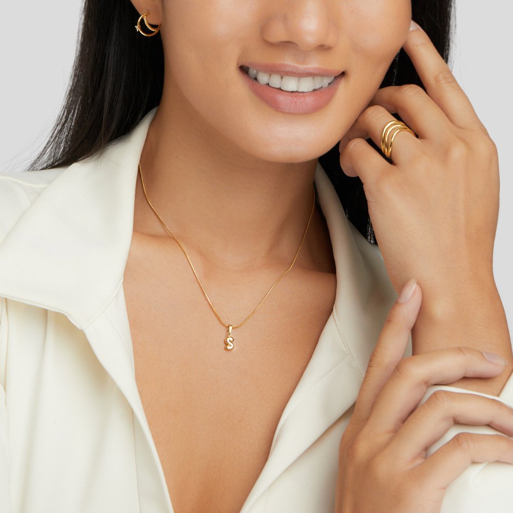 Bettina Bubble Initial Necklace