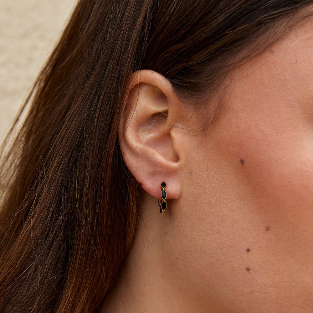 Bruna Onyx Hoops