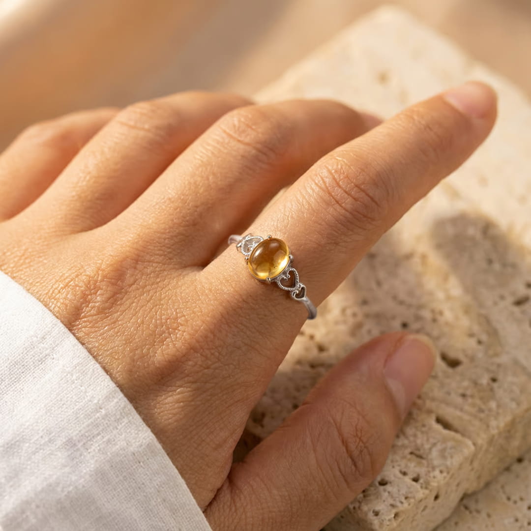 "Aurelia" Adjustable Ring in Citrine