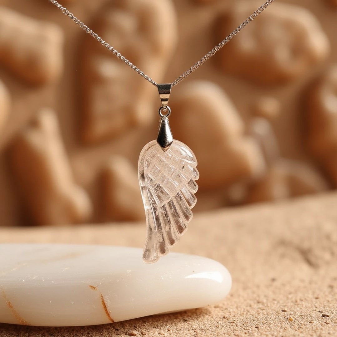 "Light Wing" Pendant in Natural Stone