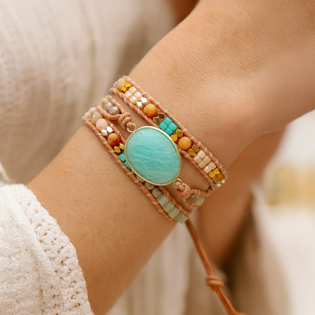 "Amazonite Gentleness" Wrap Bracelet