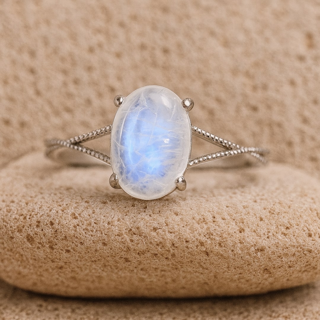 "Clarity of the Soul" Adjustable Ring in Moonstone