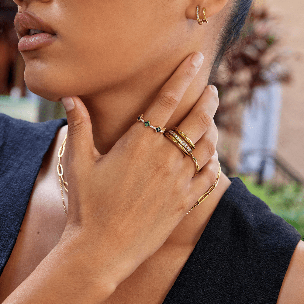 Terza Crystal Ring Set