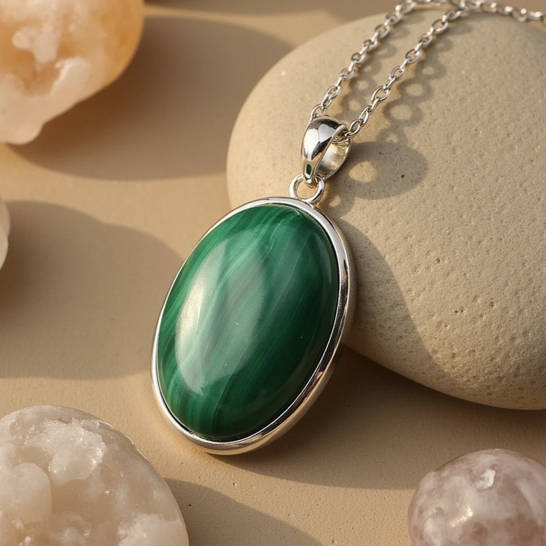 "Inner Rebirth" Pendant in Malachite