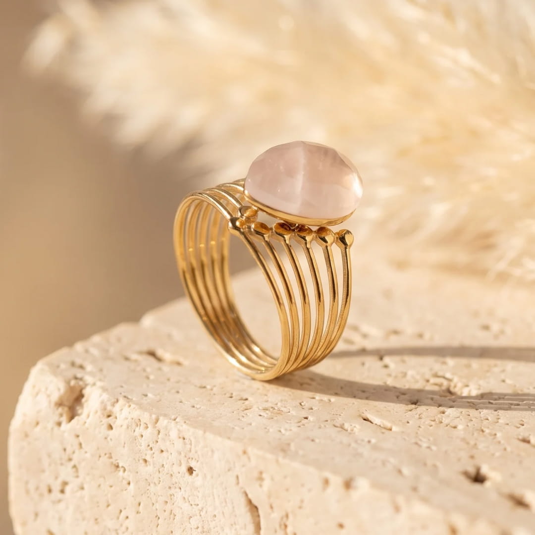 "Lalita" Ring in Rose Quartz