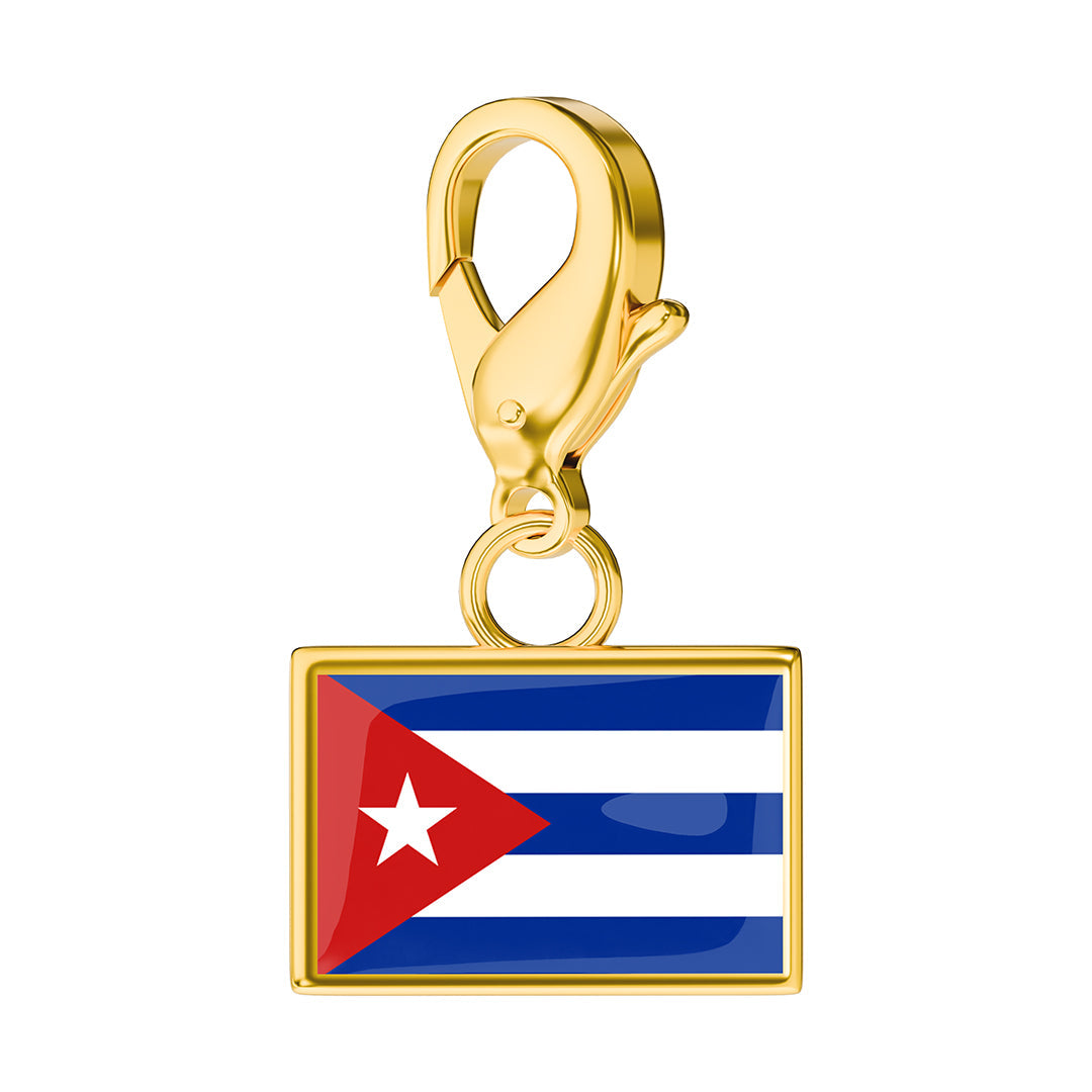 Cuba Flag Charm - Gold