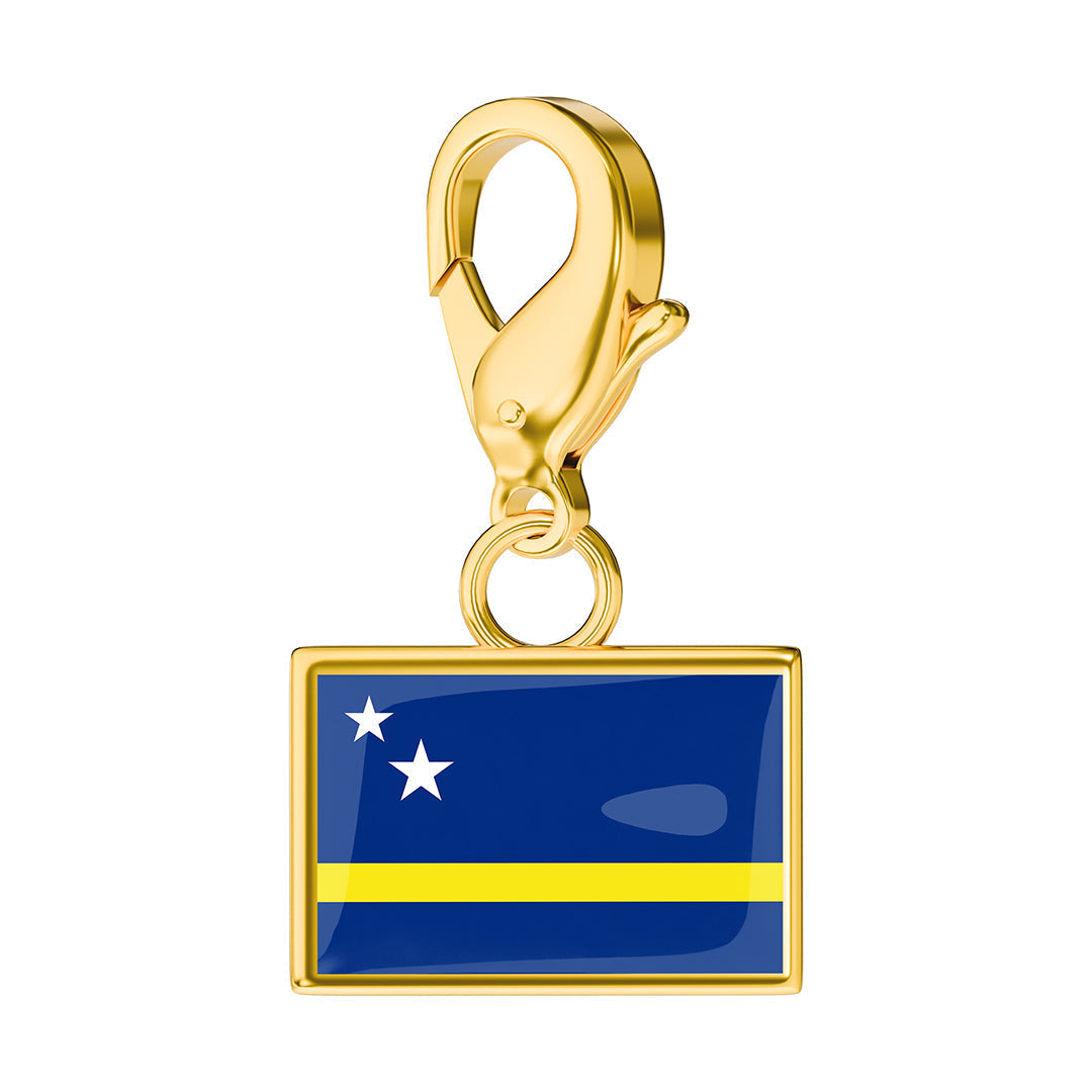 Curacao Flag Charm - Gold