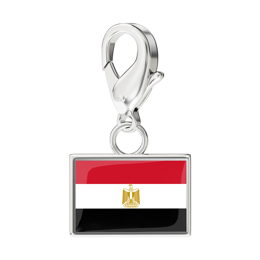 Egypt Flag Charm - Silver