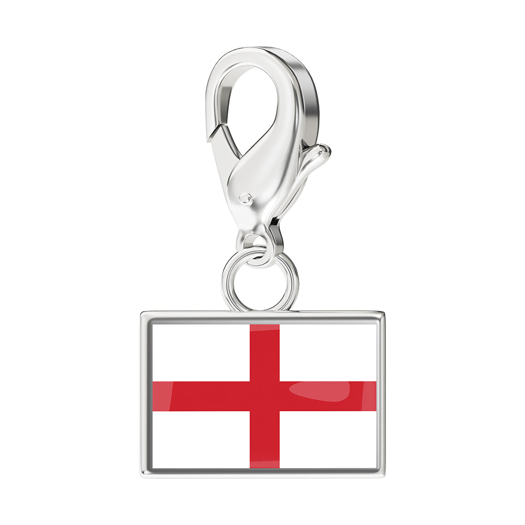 England Flag Charm - Silver