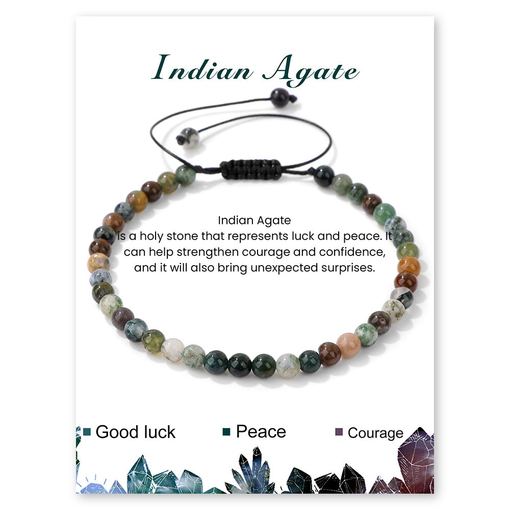Indian agate bracelet on its card (sourcing reference)