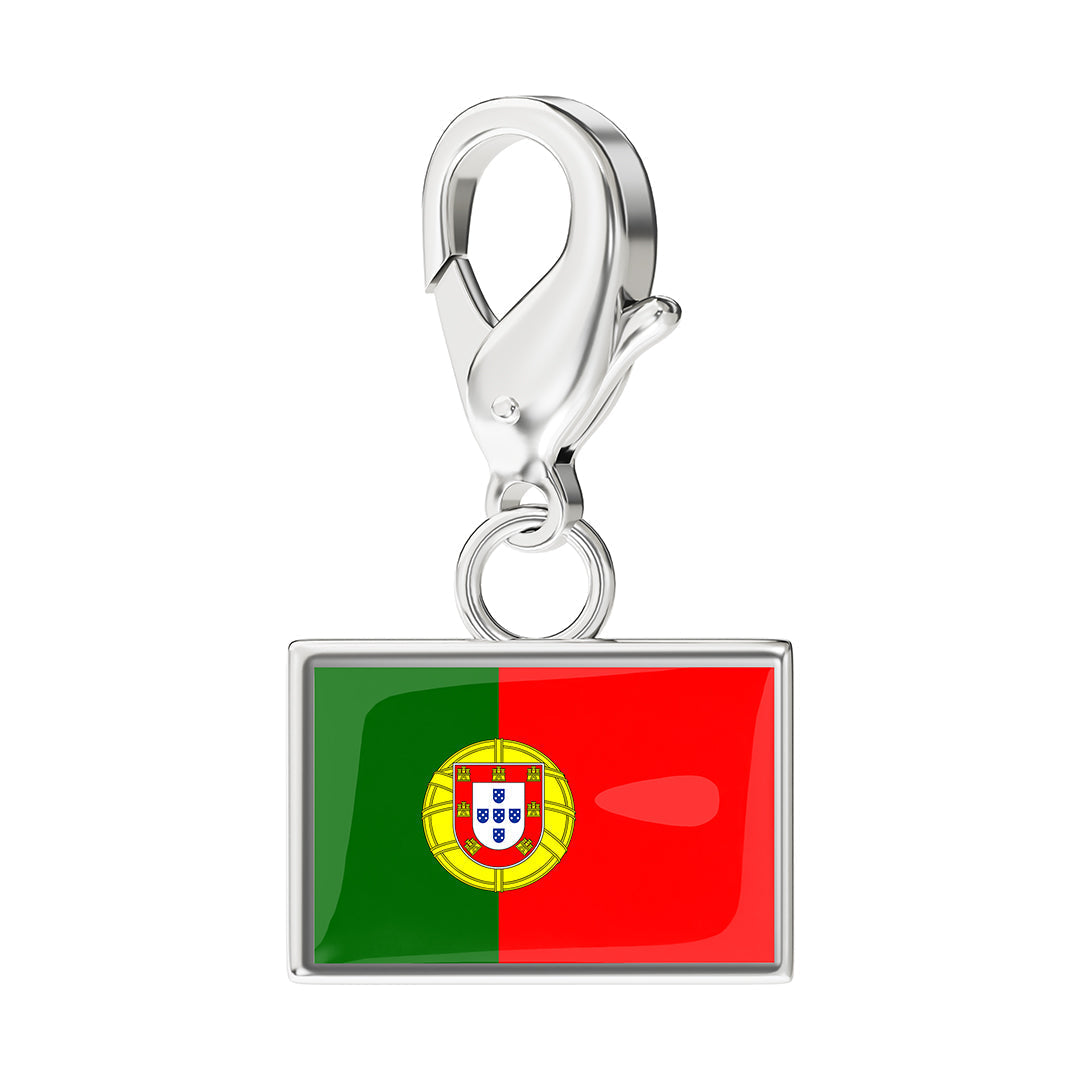 Portugal Flag Charm - Silver