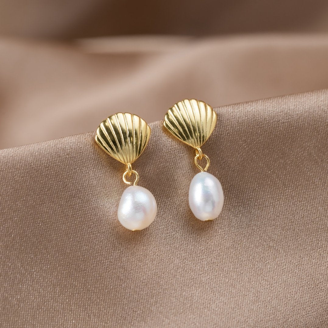 Concetta Shell Pearl Studs
